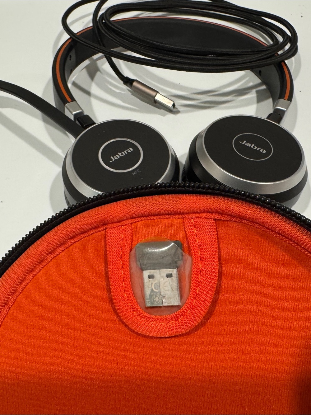 Jabra On-Ear Wired Headphones — Black with Orange Accents